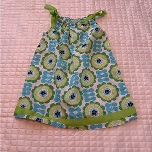 Hanna Andersson Green and Blue Floral Dress